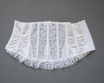 Vintage Japanese label corset girdle, open bottom girdle with centre back hook and eye fastening - SIZE 58cm / 23 inch