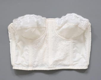 C1950s vintage Spirella longline cupped bustier bra - Underbust 27/28"