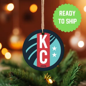 Kansas City Current Soccer Ornament, 2025 Soccer Season, KC, Christmas Gift Ready to Ship