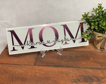 Custom Glass Tile for Mom, Grandma, Nana, Grammy | Personalized Gift with Names | Mother’s Day Plaque | Thoughtful Gift for Great Grandma