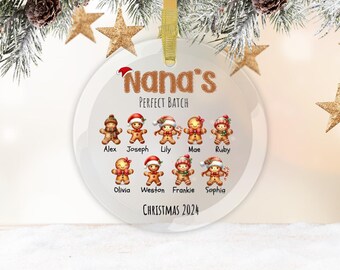 Décoration personnalisée de la famille en pain d'épice de grand-mère - Souvenir de Noël