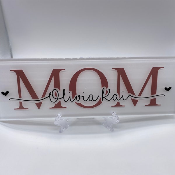 Personalized Mom Sign, Customizable Tile for Mom, Grandma, Nene, Mimi, Glamma, Unique Gift with Kids' Names, Handcrafted Family Keepsake