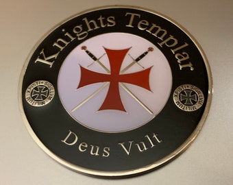 Knight Templar Auto Emblem (Metallic) with Adhesive backing