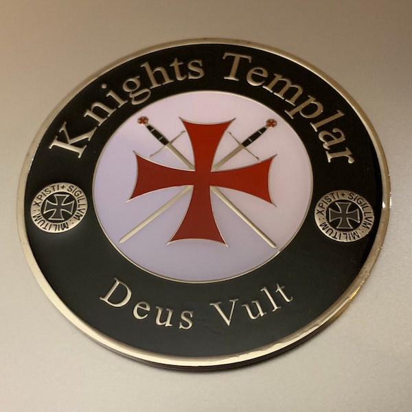 Knight Templar Auto Emblem (Metallic) with Adhesive backing