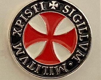 Pin de solapa con cruz patada de los Caballeros Templarios