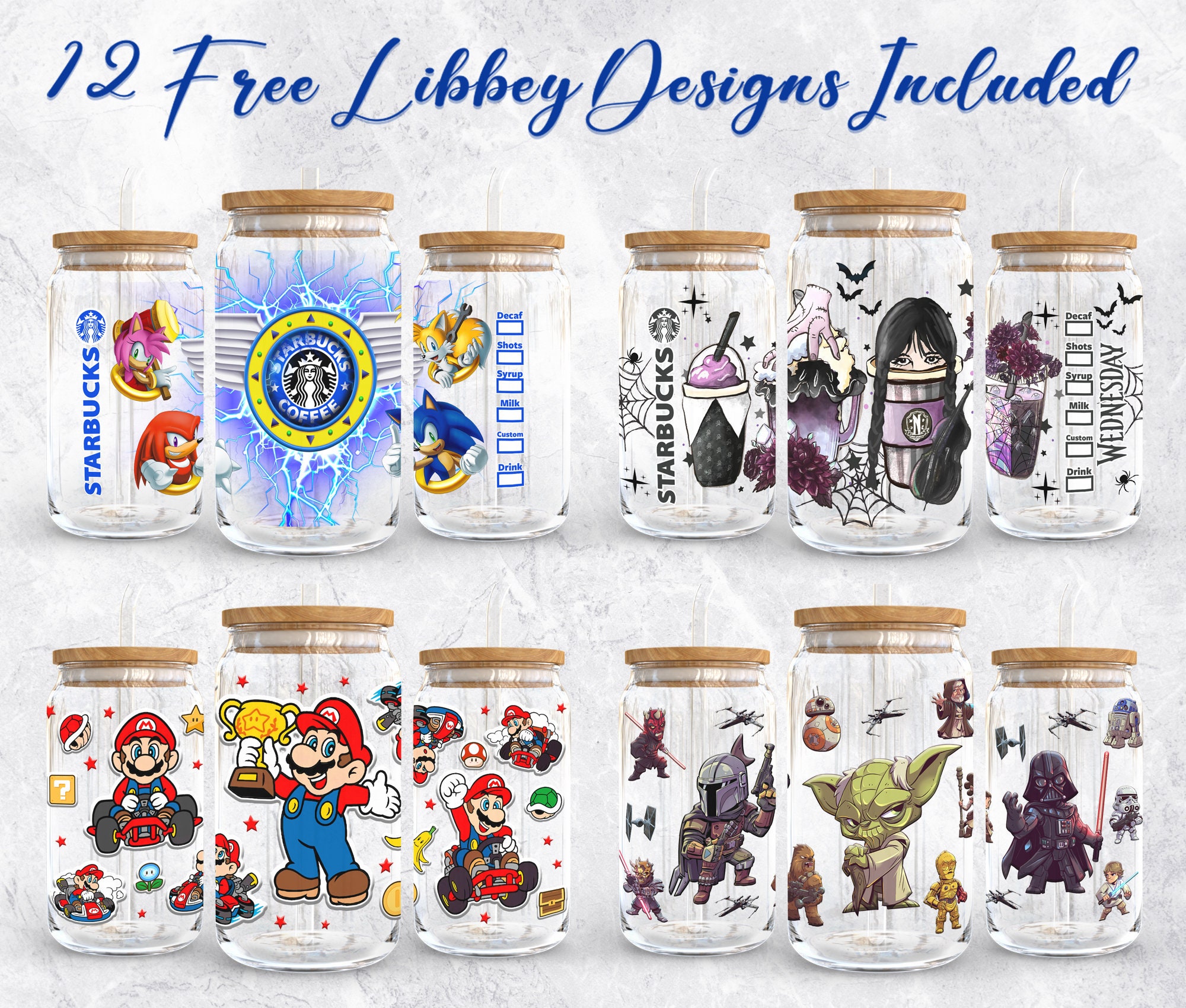 Princess Summer Vibes 16 Oz Libbey Glass Can Wrap PNG Sublimation ...