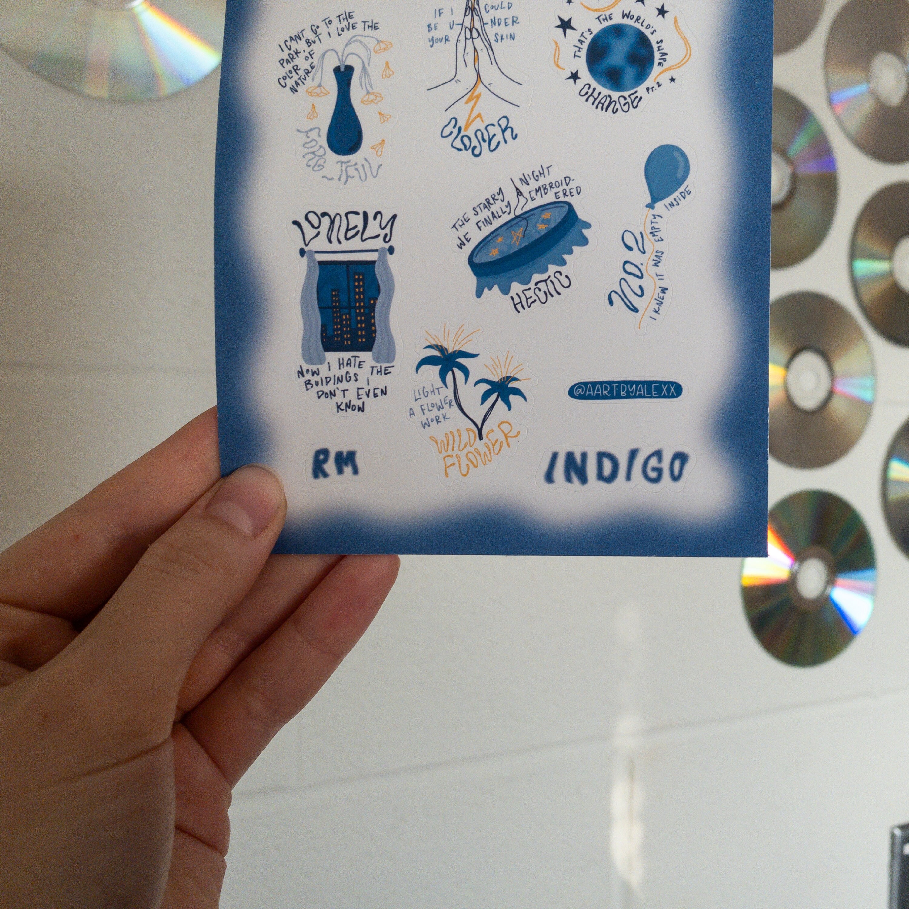 RM Indigo Inspired Vinyl Sticker Sheet - Etsy