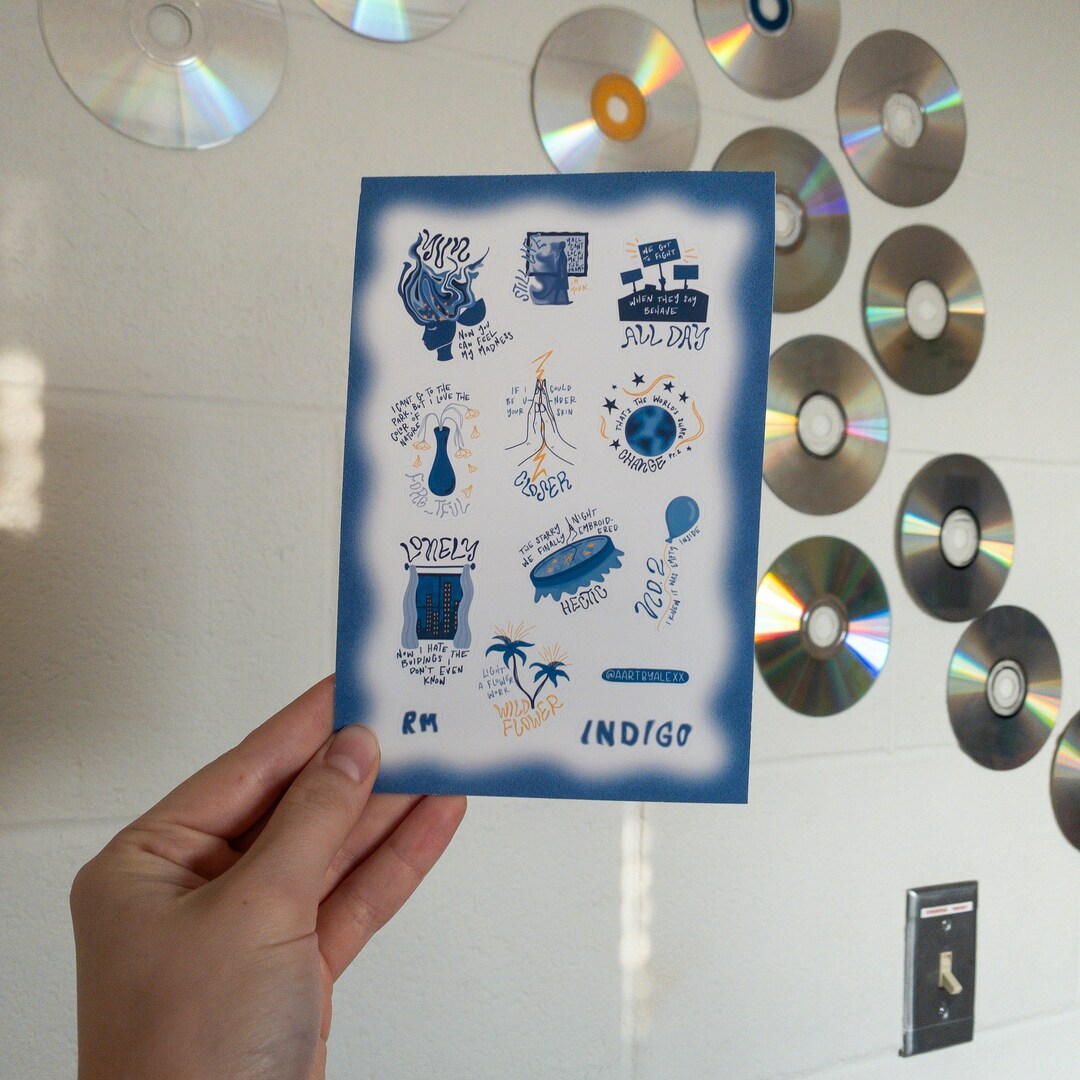 RM Indigo Inspired Vinyl Sticker Sheet - Etsy