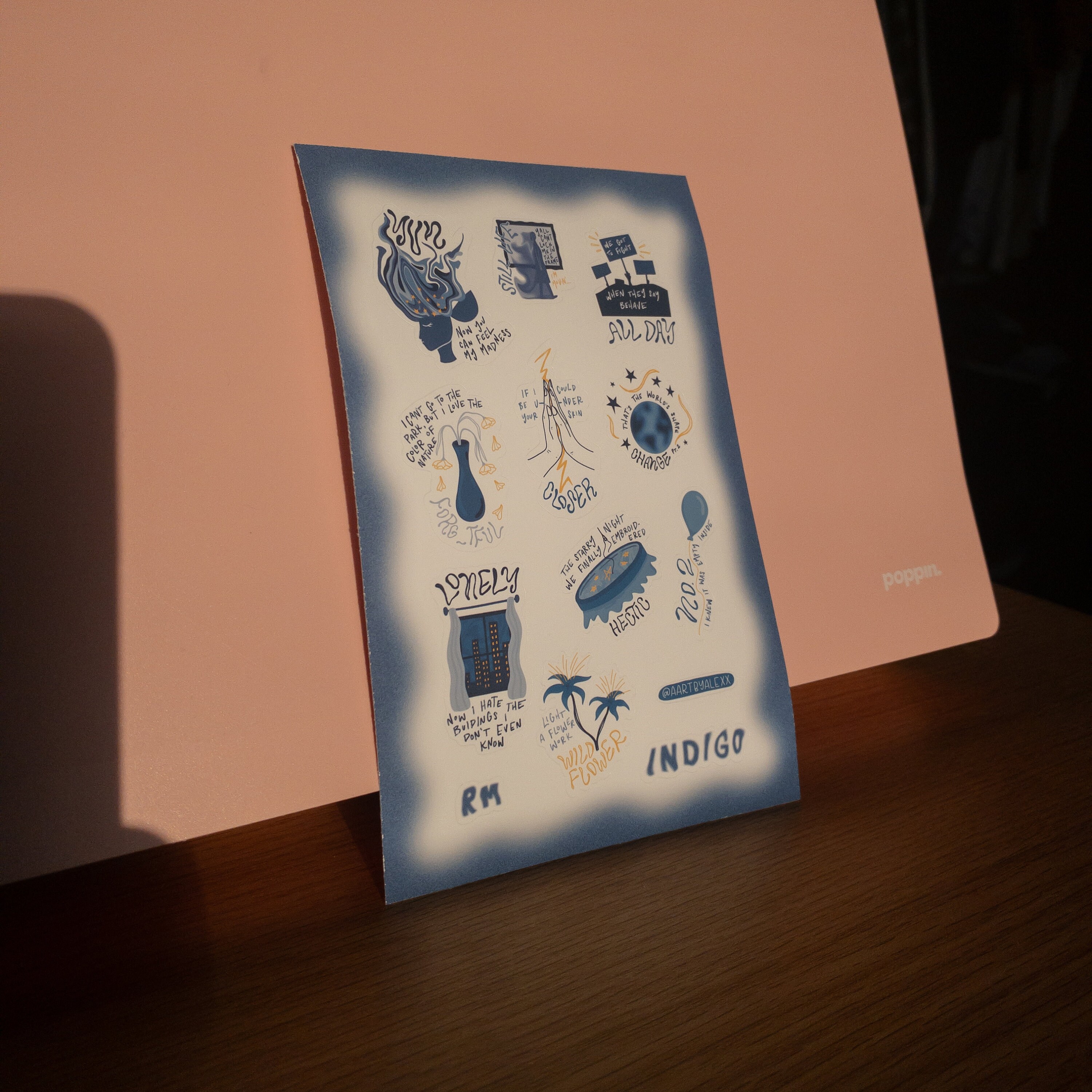 RM Indigo Inspired Vinyl Sticker Sheet - Etsy