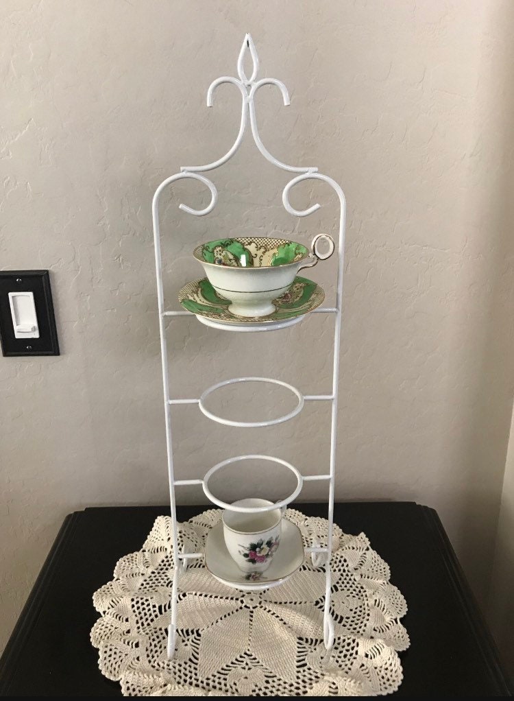 Metal Teacup Tier Display Stand Tea Cup Rack 4tiers White or Etsy