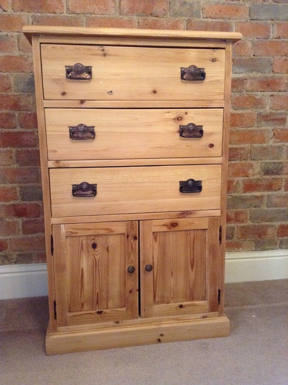 Rustic Pine Chest Of Drawers Tallboy Etsy