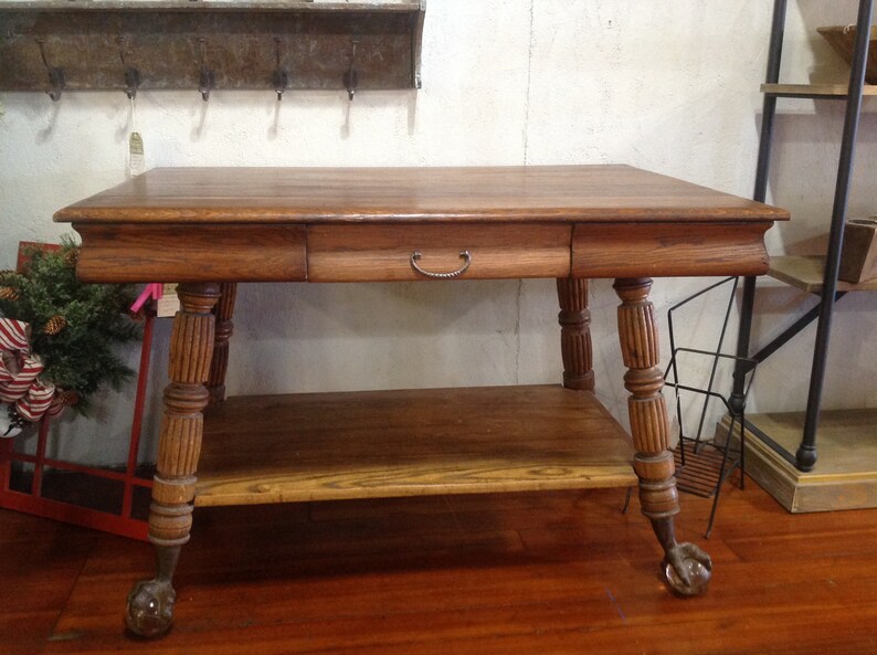 Antique Vintage Library Table Etsy