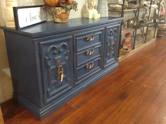 Hand Painted Buffet Dresser Sideboard Etsy
