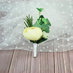 Wedding boutonniere for men buttonhole Flower boutonniere Winter boutonniere Greenery boutonniere Prom flower Groom boutonniere