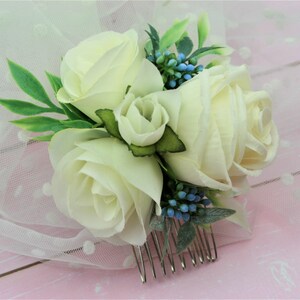 Pente de cabelo floral para casamento: acessório de cabelo boho para noivas