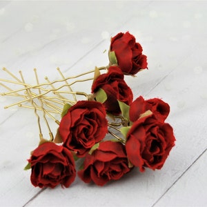 Rose hair clip Bridal hair pins Wedding bobby pins Flower hair pins babys breath hair Floral hair clip Bridal hair clip Bridesmaid hair comb