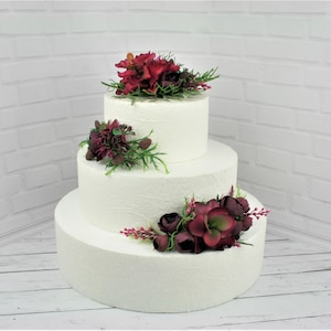 Succulent cake topper flowers Rustic wedding cake topper Boho wedding cake flowers Floral cake topper Burgundy cake topper Wire cake topper