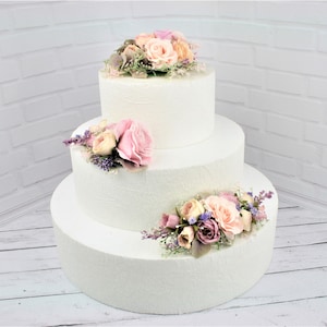 Floral Wedding Cake Topper: Blush Rose & Greenery Boho Decor