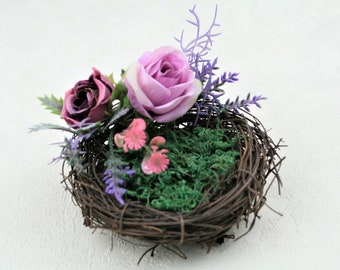 Rustic Flower Nest Ring Pillow: Willow Branch Wedding Ring Box