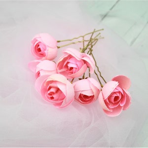 Flower hair pins babys breath hair Rose hair clip Wedding bobby pins Bridal hair pins Bridesmaid hair comb Floral hair clip Bridal hair clip