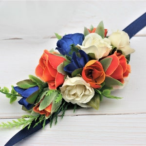 Rose corsage prom flower wrist corsage rustic corsage orange corsage bridal wrist corsage boho corsage fall corsage girl corsage bridesmaid