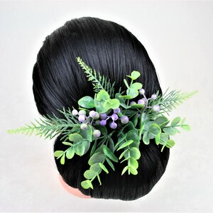 Floral Hair Pins: Greenery & Berry Boho Wedding Hairpiece