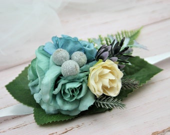 Bridal wrist corsage Prom corsage Royal blue corsage prom Flower wrist corsage Girl corsage Bridesmaid corsage Floral corsage Bridal corsage