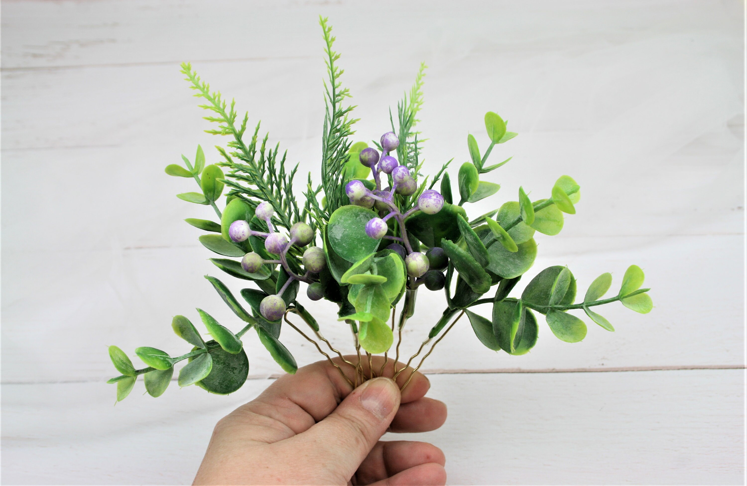 Floral hair pins Flower bobby pins Greenery hair pins Greenery Etsy