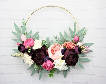 Floral hoops wreath boho wedding bouquet set Hoop bouquet bridesmaid hoop wreath Flower girl bouquet Greenery bouquet Bridesmaid bouquet