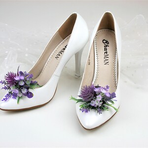 Lavender Floral Shoe Clips: Bridal Wedding Shoe Decoration image 3