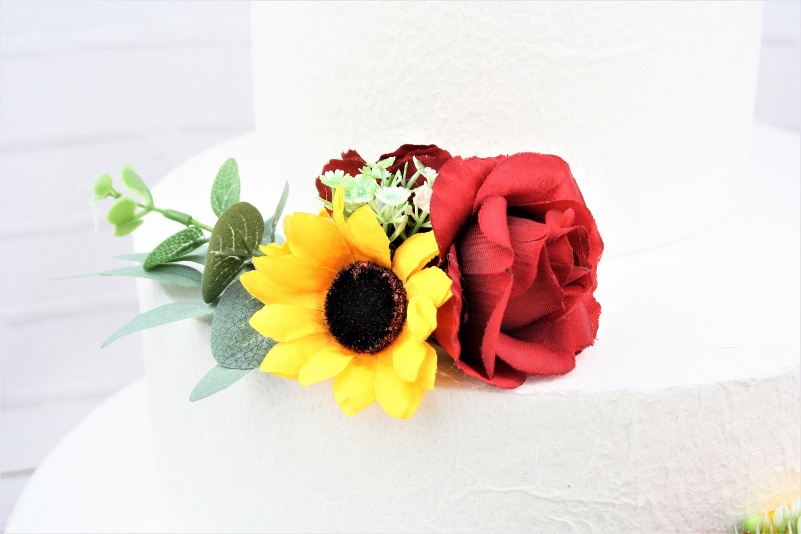 Sunflower Cake Topper Floral Wedding Cake Topper Boho Wedding Etsy