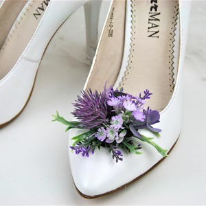 Lavender Floral Shoe Clips: Bridal Wedding Shoe Decoration image 6