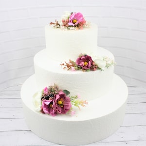 Floral Wedding Cake Topper: Faux Anemone & Greenery