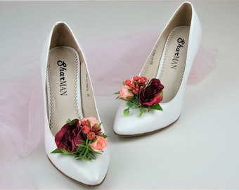 Handgemaakte bloemenclips voor trouwschoenen: decoratie bruidsschoen