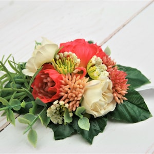 Orange corsage Rose corsage prom Flower wrist corsage Bridal wrist corsage Rustic corsage Boho corsage Fall corsage Girl corsage bridesmaid