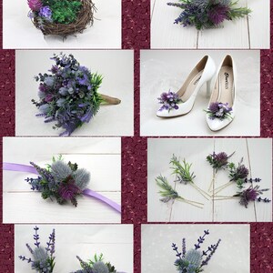 Lavender Floral Shoe Clips: Bridal Wedding Shoe Decoration image 10