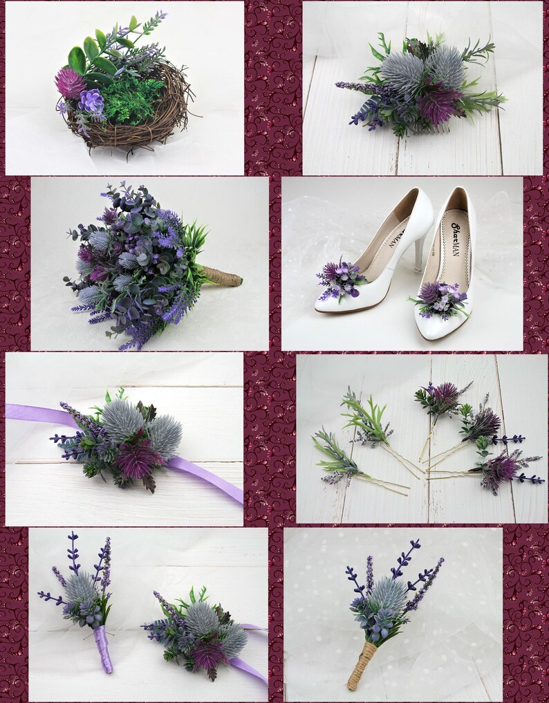 Lavender Floral Shoe Clips: Bridal Wedding Shoe Decoration image 10