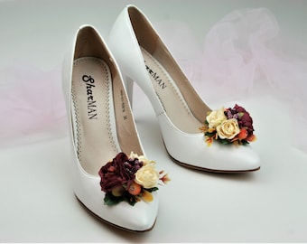 Clips trouwschoenen bloemen: decoratie bruidsschoen