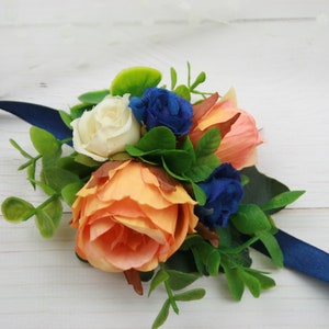 Orange corsage Rose corsage prom Flower wrist corsage Rustic corsage Bridal wrist corsage Boho corsage Fall corsage Girl corsage bridesmaid
