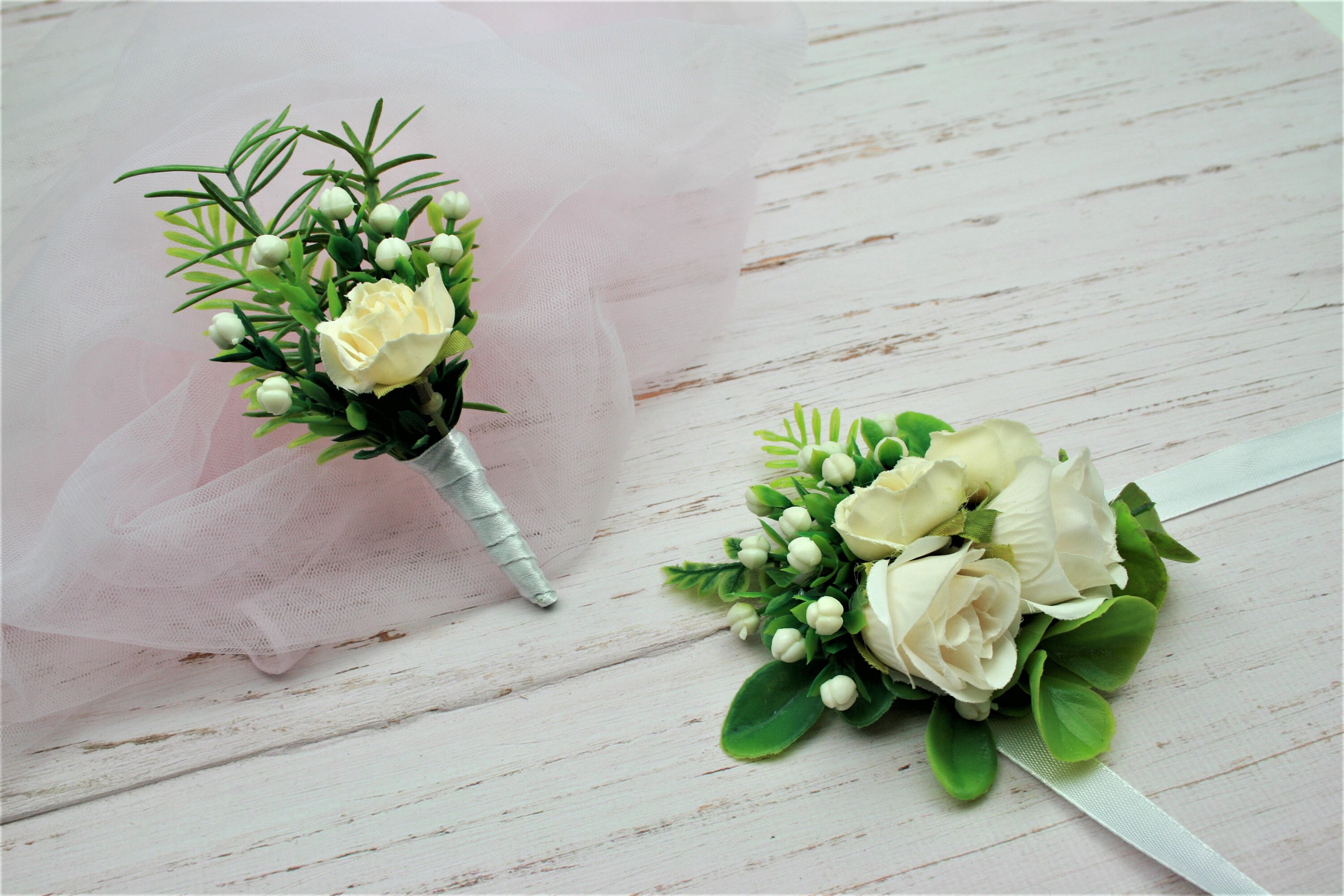 6 Stück Perlen Handgelenk Corsages - Elastische Armbänder Für Hochzeitsdekoration