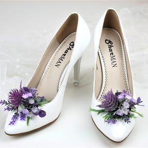 Lavender Floral Shoe Clips: Bridal Wedding Shoe Decoration image 1