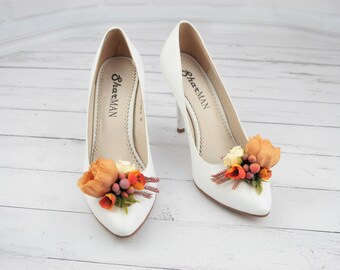 Clips trouwschoenen bloemen: decoratie bruidsschoen