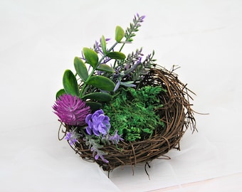 Wedding Ring Pillow: Rustic Flower Nest Ring Bearer Box