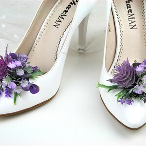 Lavender Floral Shoe Clips: Bridal Wedding Shoe Decoration image 7