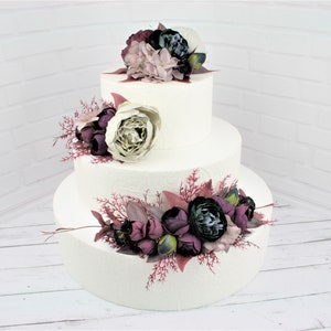 Burgundy Floral Cake Topper: Rustic Boho Wedding Decor