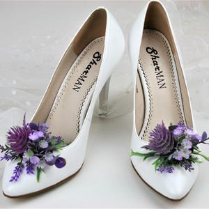 Lavender Floral Shoe Clips: Bridal Wedding Shoe Decoration image 9