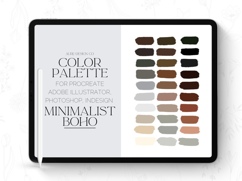 Procreate Color Palette Minimalist Boho Swatches for - Etsy