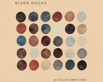 Earthtones Color Palette: 30 Procreate Swatches for Digital Art and Design
