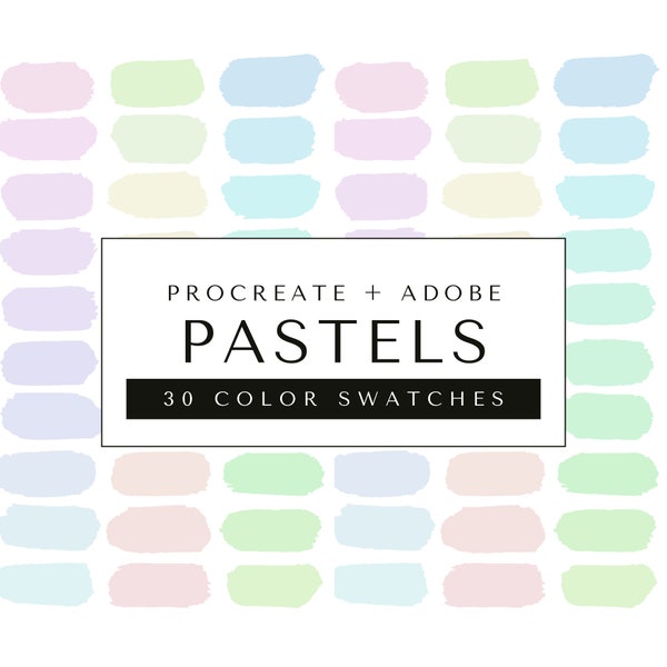 Pastel Color Palette for Procreate - Spring Color Swatches for Illustrator - Pastels - Light Color Scheme for Adobe