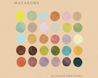 Macaron Procreate Color Palette: 30 Pastel Swatches